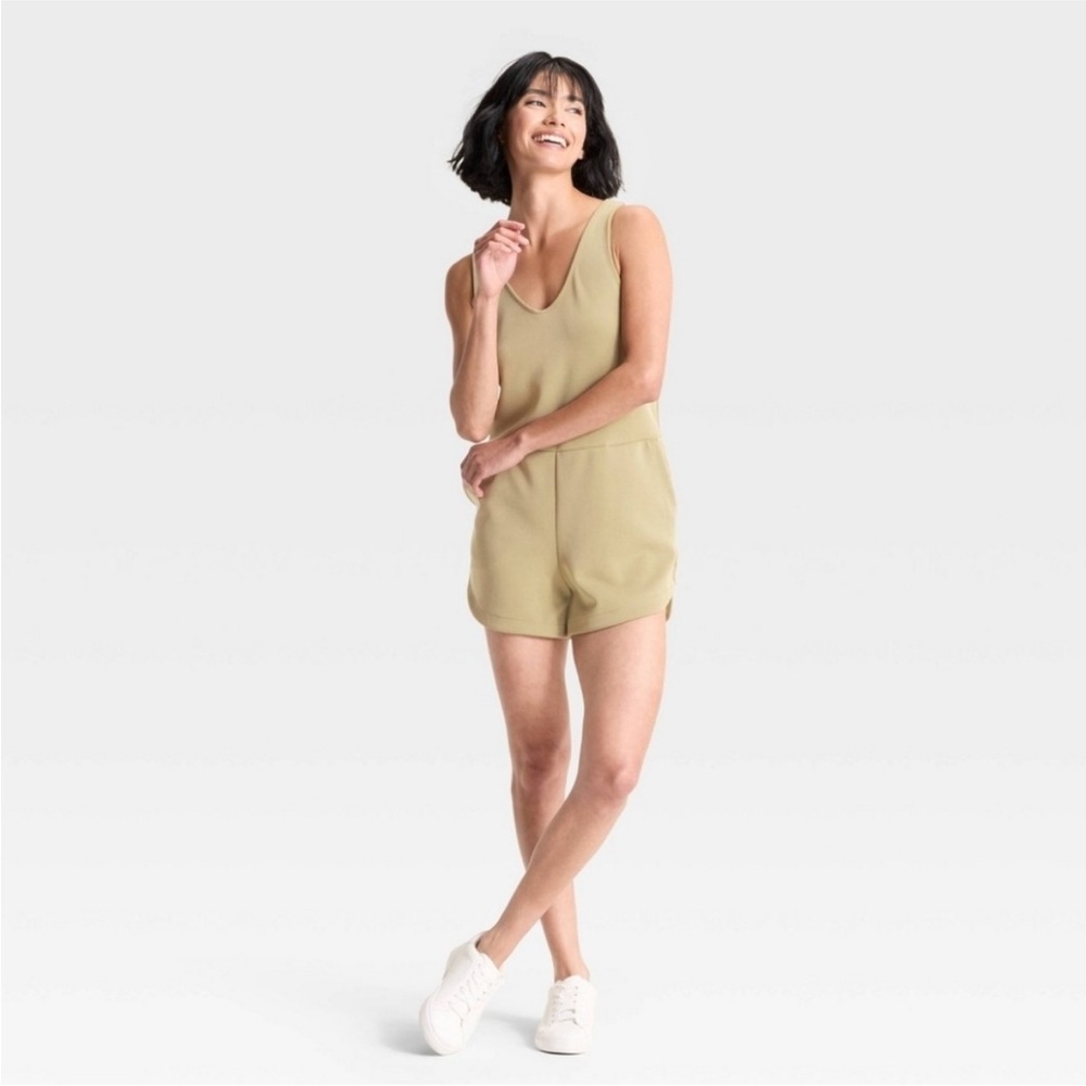 NWT Sleeveless Romper in Olive Green